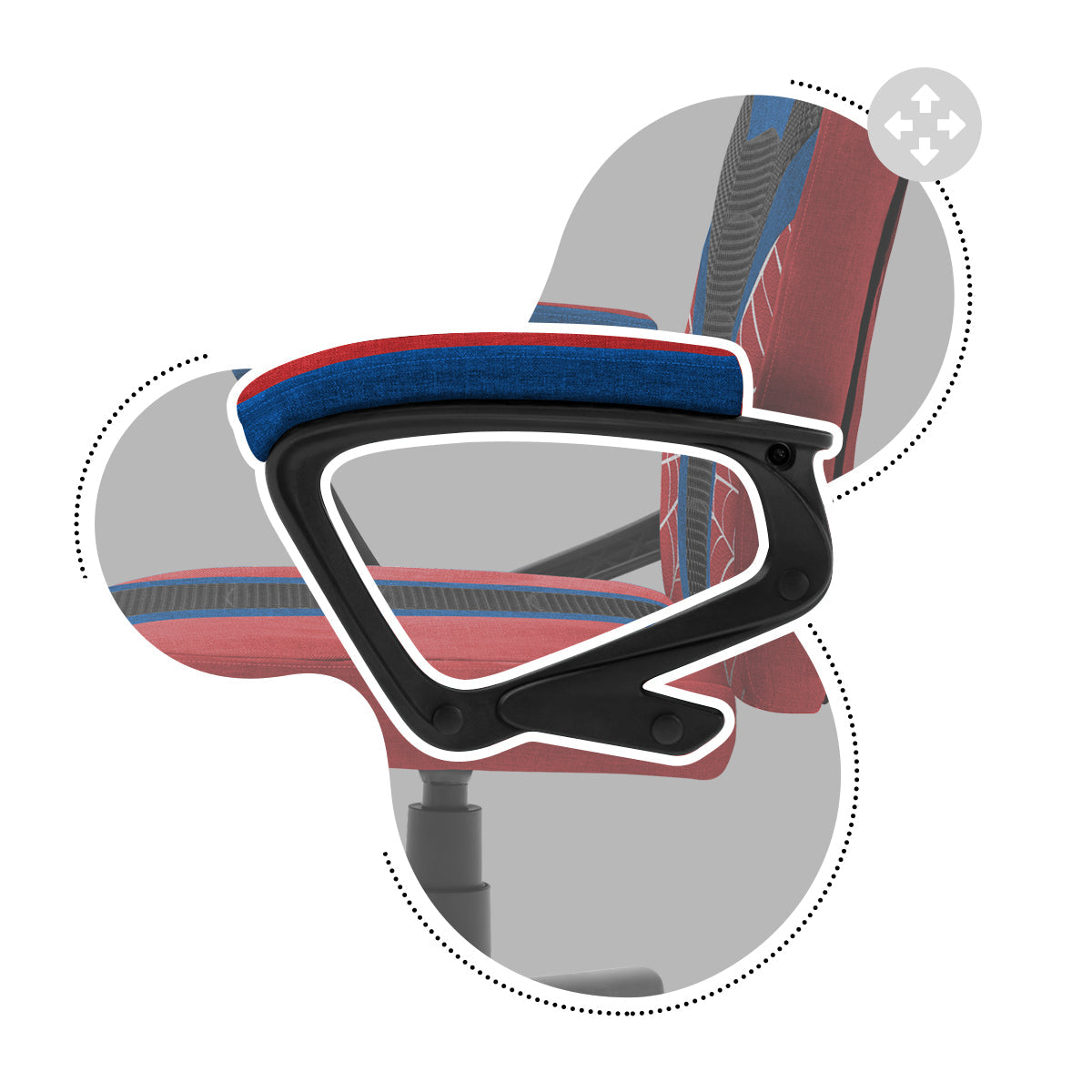 Soft, non-slip armrests