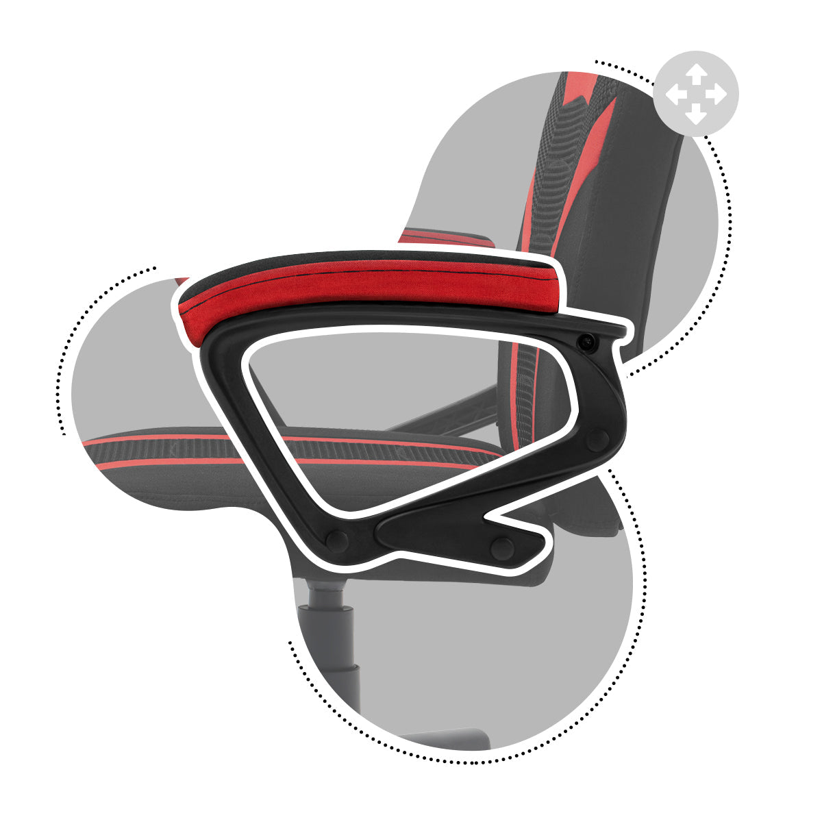 Soft, non-slip armrests
