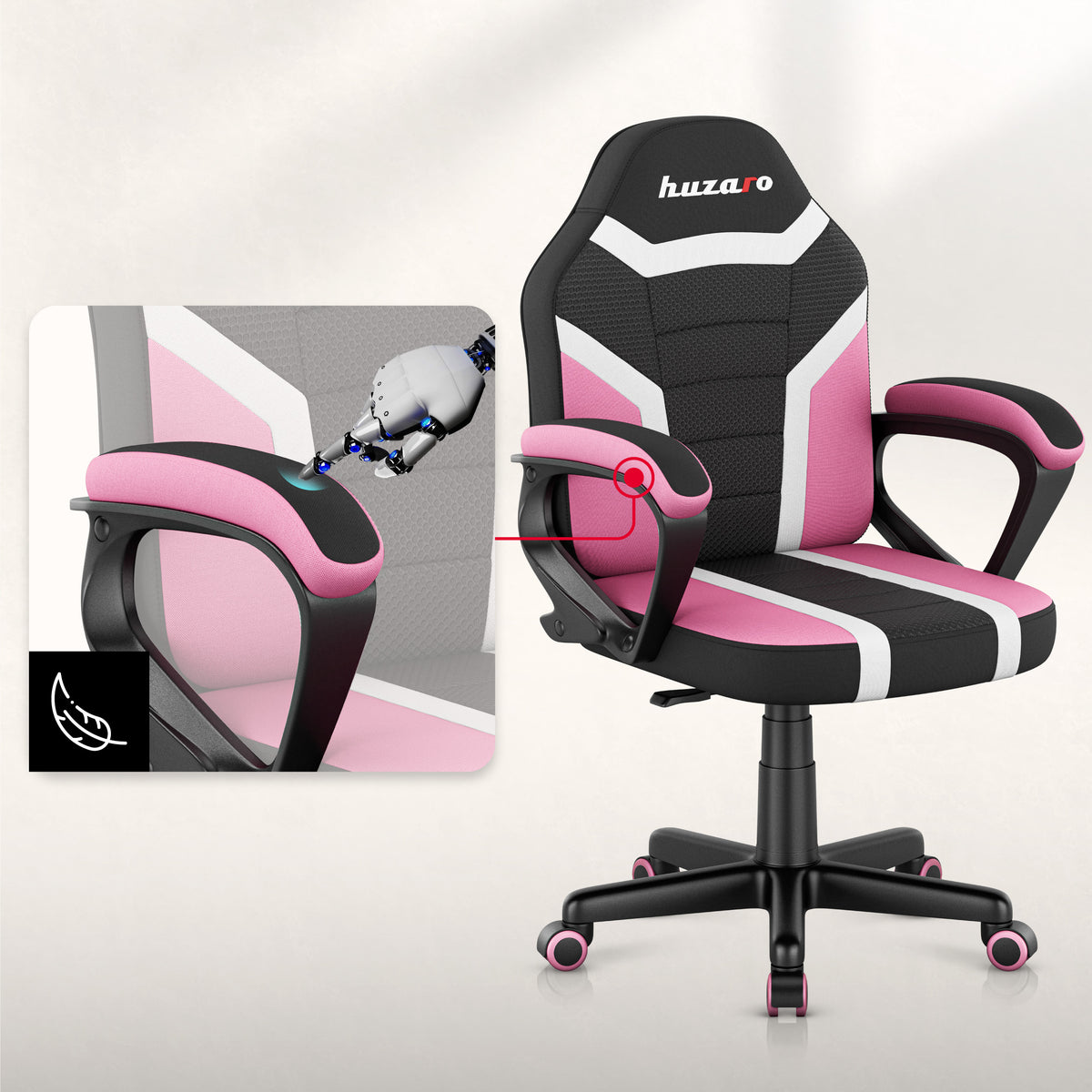 HUZARO RANGER 1.0 Pink Mesh children’s gaming chair