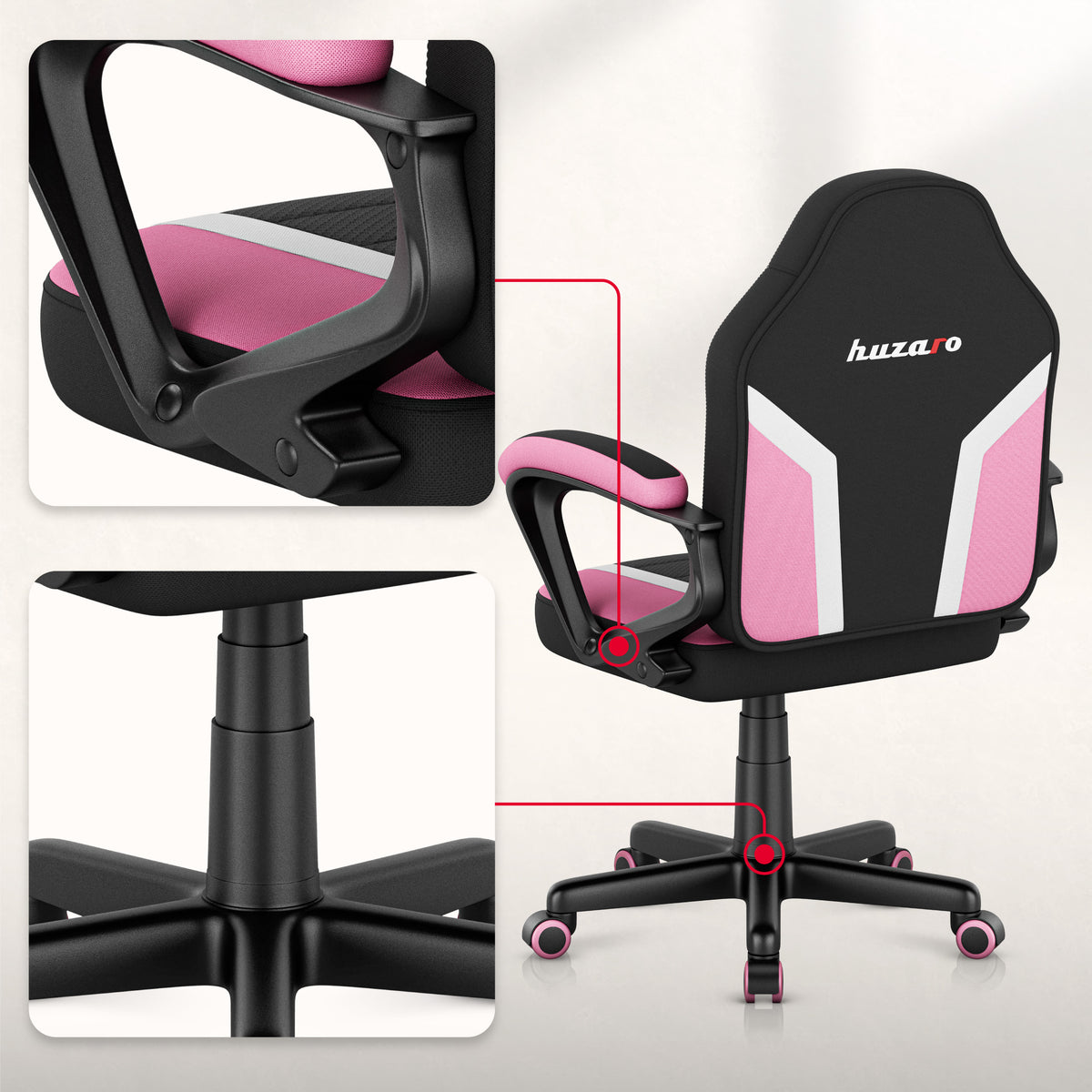HUZARO RANGER 1.0 Pink Mesh children’s gaming chair