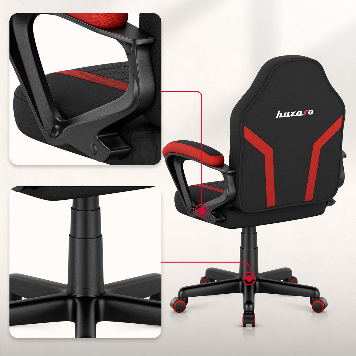 HUZARO RANGER 1.0 Red Mesh children’s gaming chair