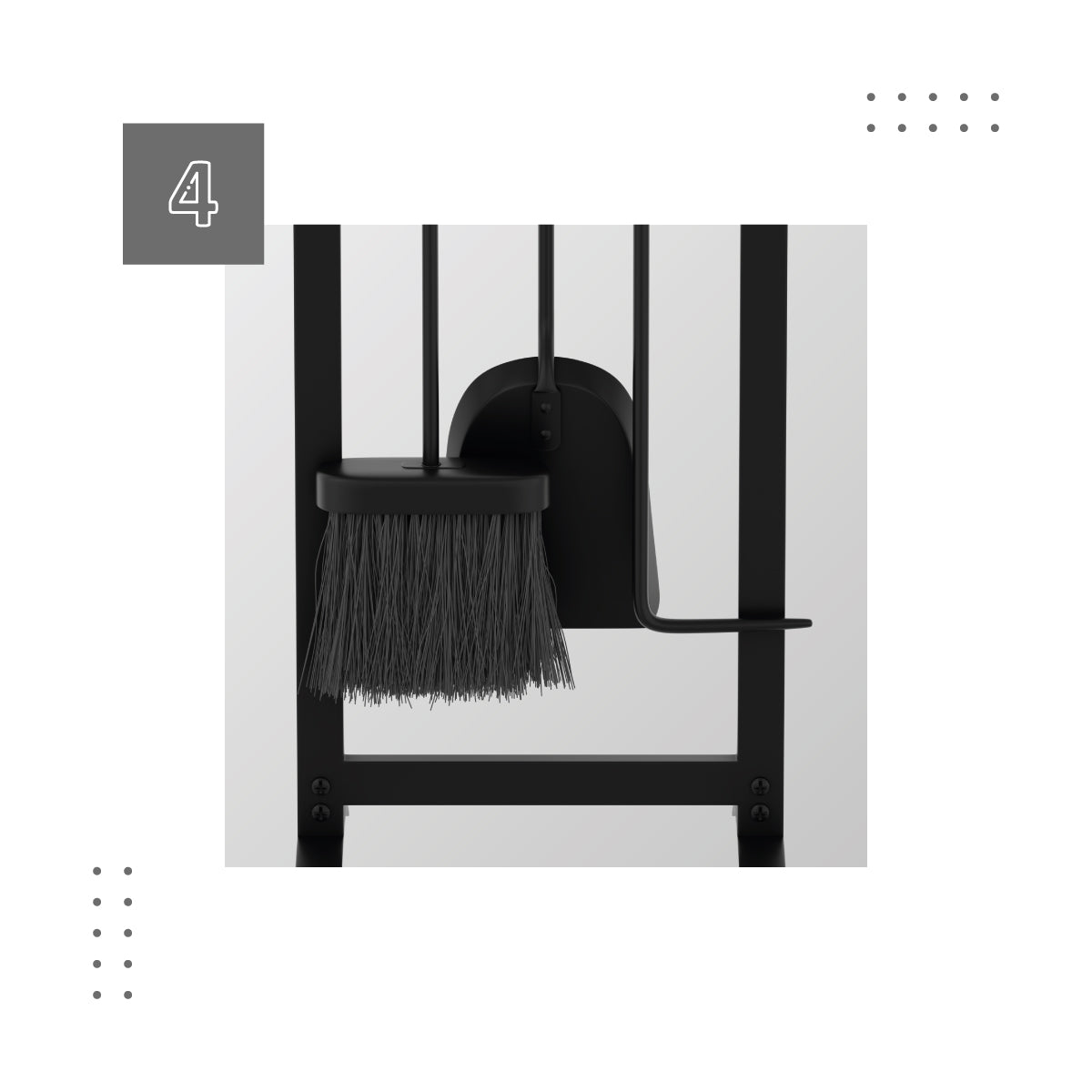 4-in-1 fireplace accessory set