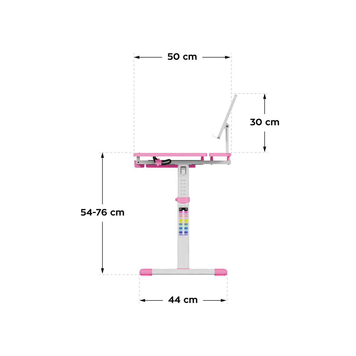 Mark Adler Study 3.0 Pink 66 cm Ergonomic Children’s Desk