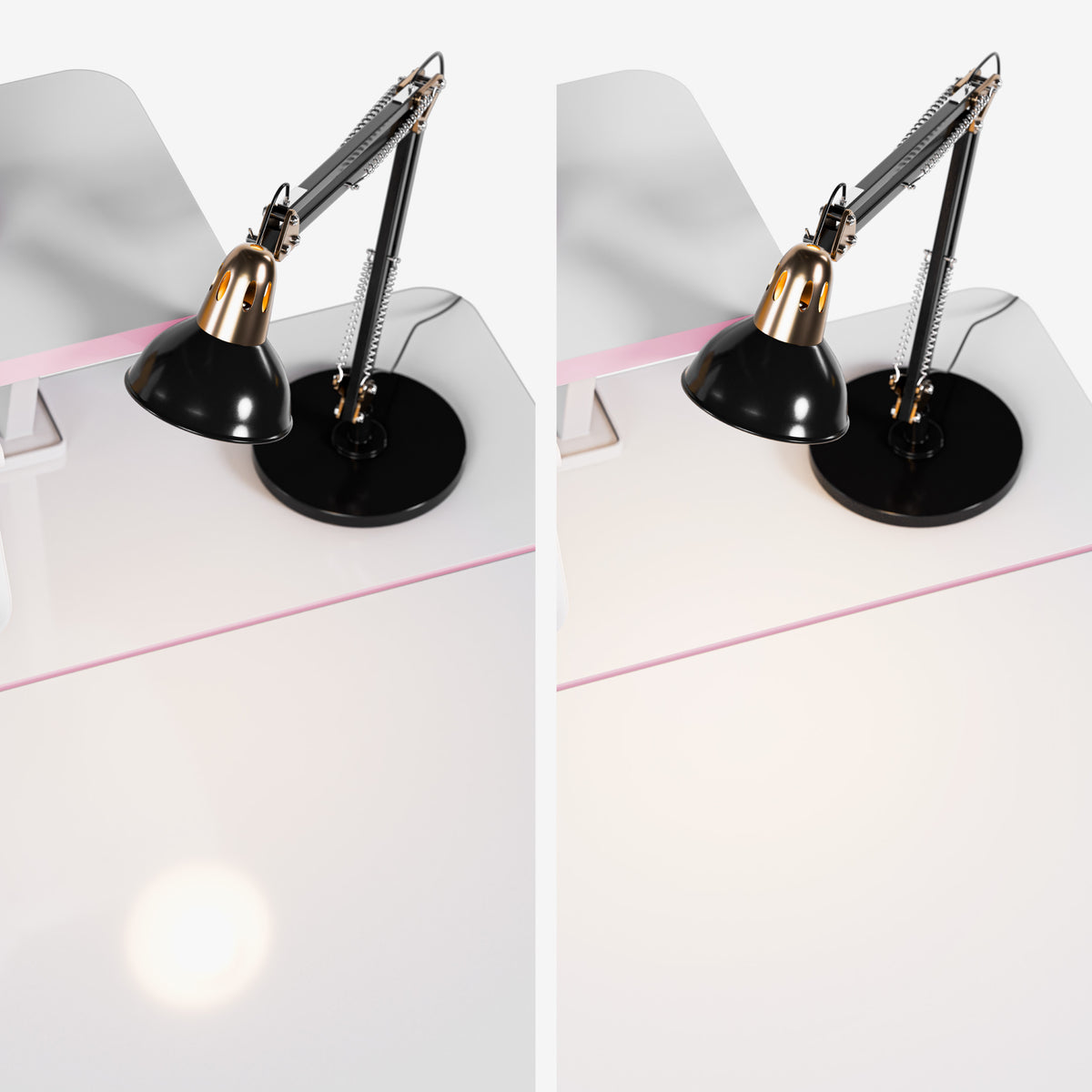 Worktop with an anti-reflective coating