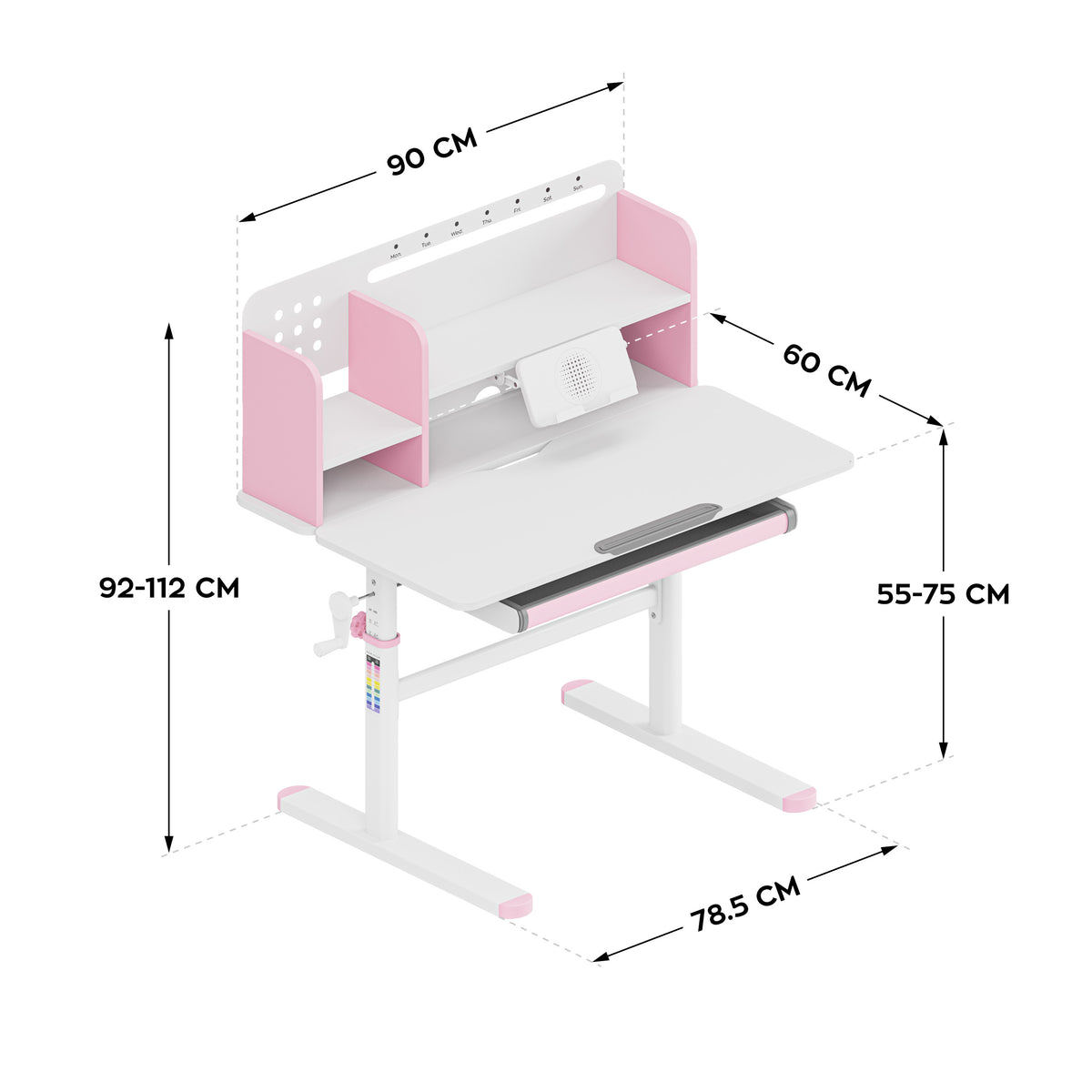 Mark Adler Study 5.0 Pink 90 cm Ergonomic Children’s Desk