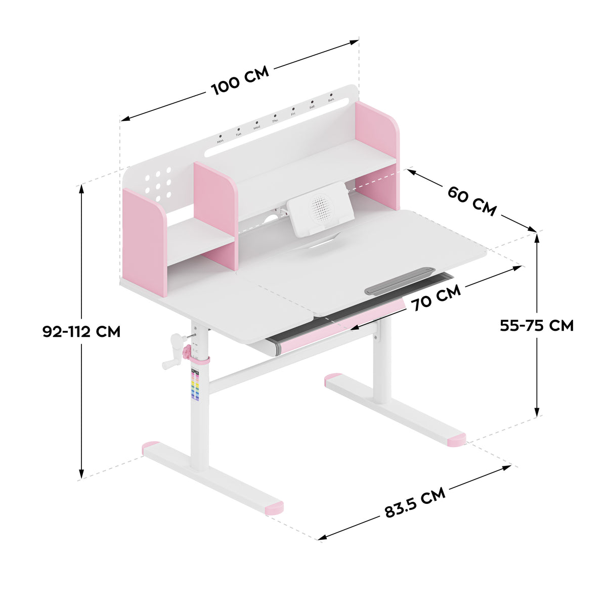 Mark Adler Study 5.7 Pink 100 cm children’s desk