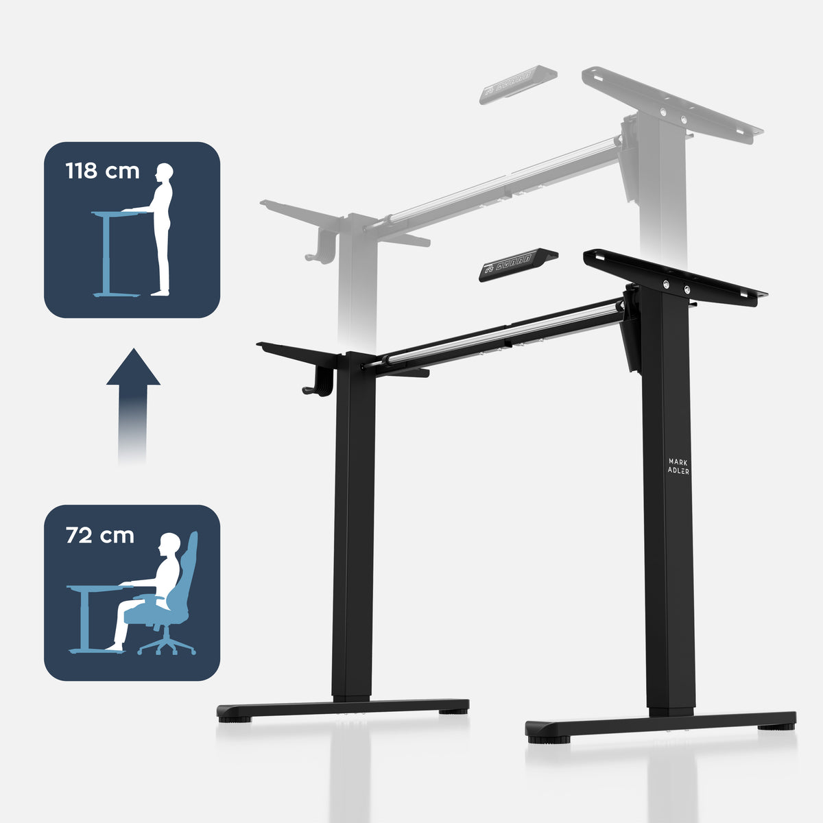 Mark Adler Xeno 1.7 Black electric desk frame